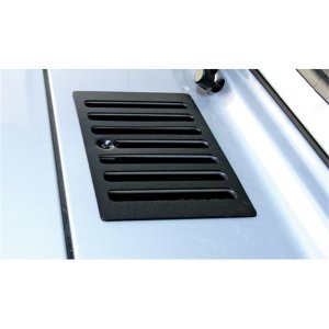 Jeep Wrangler Cowl Vent Cover - Rugged Ridge - Steel, Semi-gloss Finish - Black - `98-`06